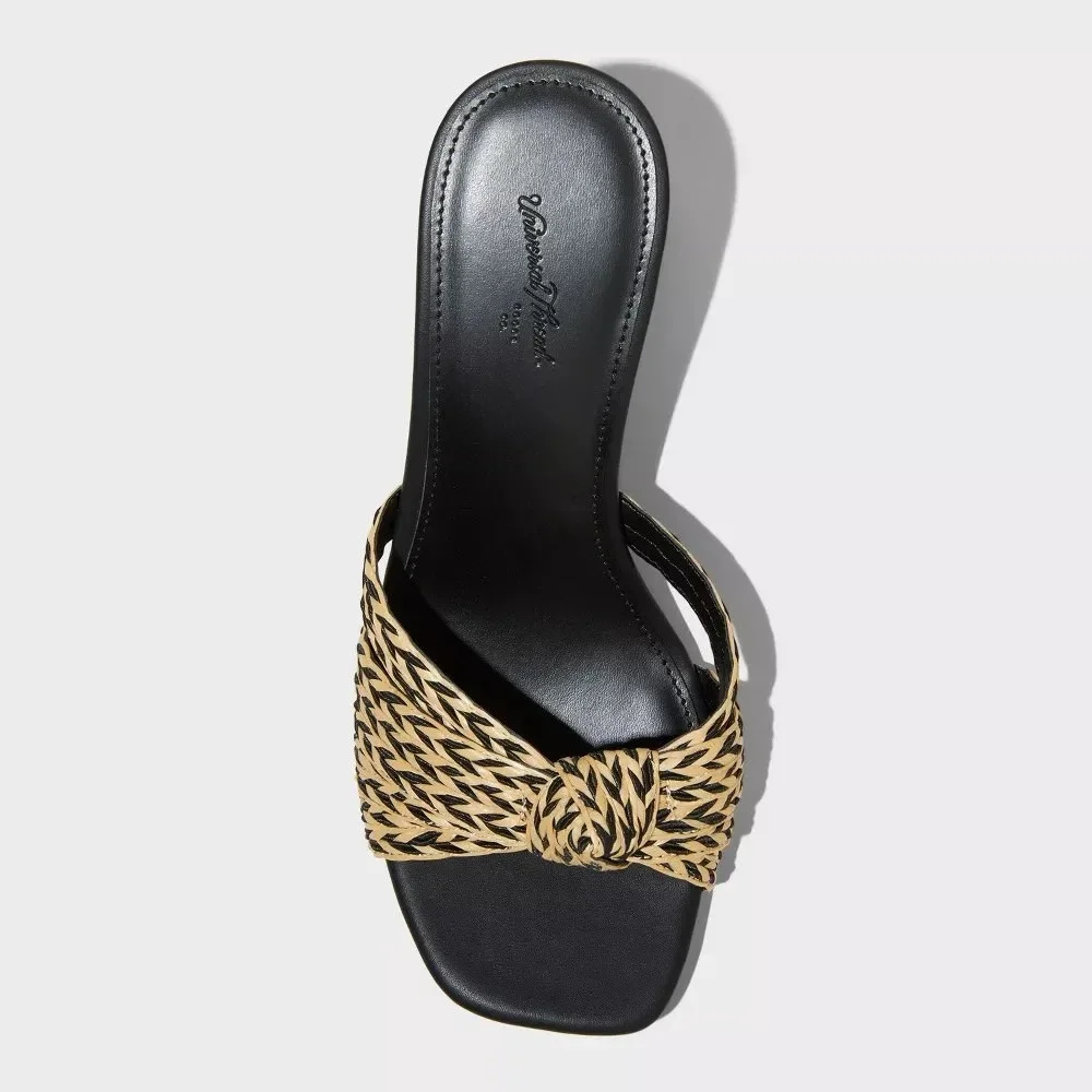 Women's Heels Universal Thread Aaliyah Raffia Black Size 8.5 New With Tags